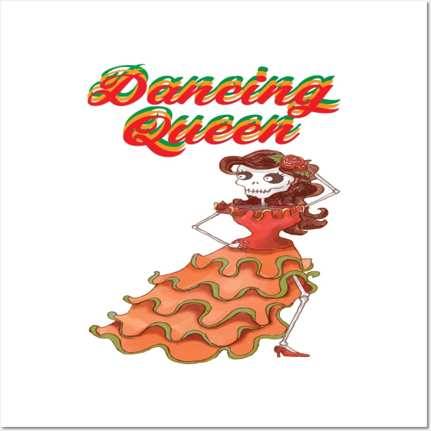 Dancing Queen Humor Skeleton 70s Dancing Wall Art by ZeroOne